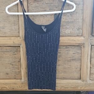 Beaded GAP Navy Camisole with Silver Accents